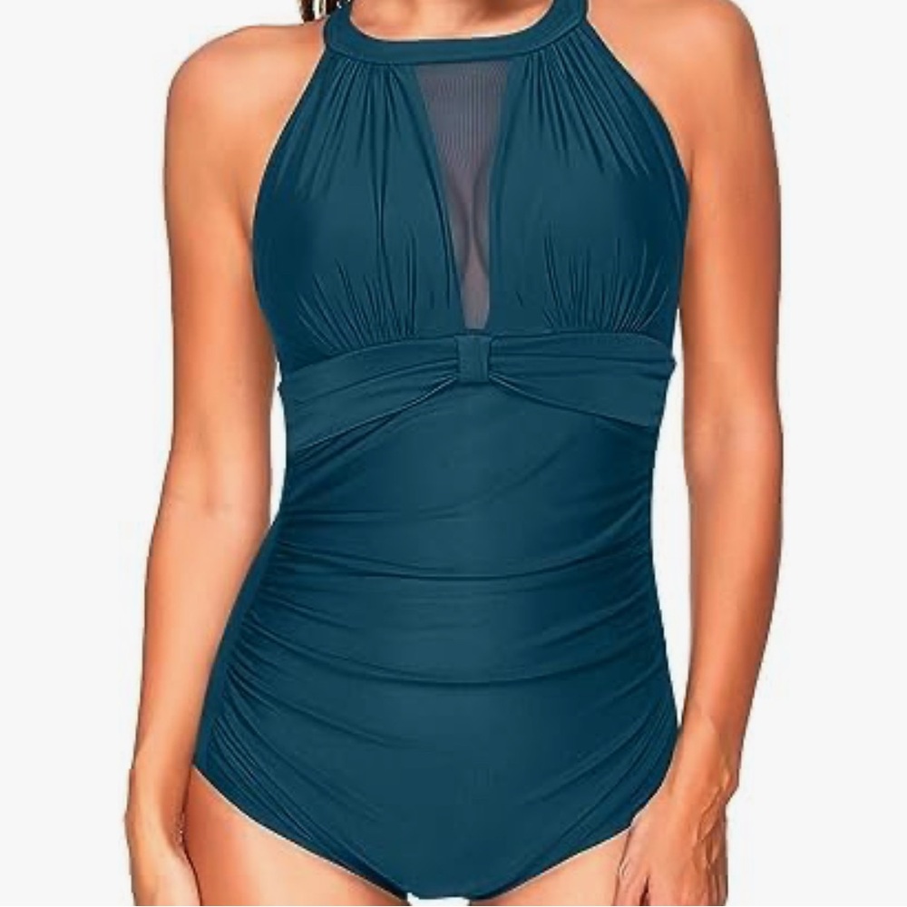 NWT Aqua Eve Mesh Panel One-Piece Swimsuit